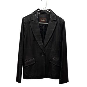 Cole Haan Leather Black Blazer